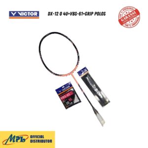 RAKET BADMINTON VICTOR DX-12 O 4U+VBS-61+GRIP POLOS