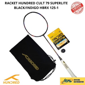 RAKET BADMINTON HUNDRED CULT 79 SUPERLITE BLACK/INDIGO 125-1+TAS KAIN+SENAR 600 S/66 X PRO+LF-602