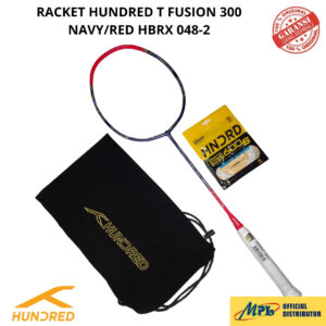 RAKET BADMINTON HUNDRED T-FUSION 300 NAVY/RED+TAS KAIN+SENAR 600S/66 X-PRO 048-2