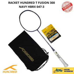 RAKET BADMINTON HUNDRED T-FUSION 300 NAVY 4u+TAS KAIN+SENAR 600S/66 X PRO 047-3