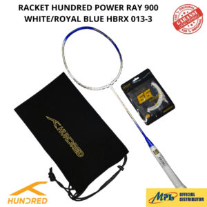 RAKET BADMINTON HUNDRED POWER RAY 900 WHITE/ROYAL BLUE 013-3+TAS KAIN+SENAR 600 s/66 X-PRO