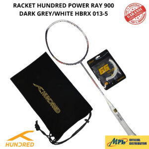 RAKET BADMINTON HUNDRED POWER RAY 900 DARK GREY/WHITE 013-5+TAS KAIN+SENAR 600 s/66 X-PRO