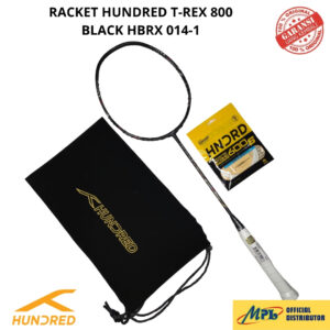 RAKET BADMINTON HUNDRED T-REX 800 BLACK 014-1+TAS KAIN+SENAR 600 S/66X PRO