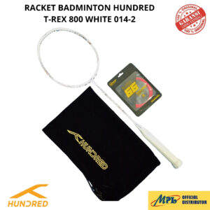 RAKET BADMINTON HUNDRED T-REX 800 WHITE 014-2+TAS KAIN+SENAR 66 X-PRO
