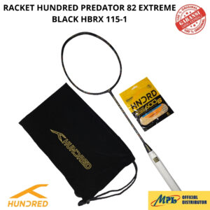 RAKET BADMINTON HUNDRED PREDATOR 82 EXTREME BLACK 115-1+SENAR S-600 S/66 X PRO+TAS KAIN