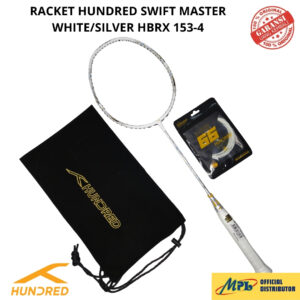 RAKET BADMINTON HUNDRED SWIFT MASTER WHT/SILVER 153-4+SENAR 600-S/66 X PRO+TAS KAIN