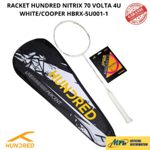 RAKET BADMINTON HUNDRED NITRIX 70 VOLTA 4U WHITE/COOPER HBRX-5U001-1 +SNAR JP 65 MAGNITE+TAS 1 ZIP