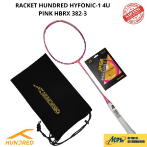 RAKET BADMINTON HUNDRED HYFONIC 1 4U PINK+ SENAR JP-65 MAGNITE+TAS KAIN/TAS 1 ZIP HBRX-4U382-3