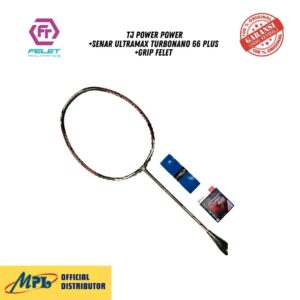 RAKET BADMINTON FELET TJ POWER POWER+SENAR ULTRAMAX TURBONANO 66 PLUS+GRIP FELET