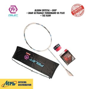 RAKET BADMINTON FELET BLOOM CRYSTAL+GRIP+SENAR ULTRAMAX TURBONANO 66 PLUS+TAS KAIN