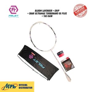 RAKET BADMINTON FELET BLOOM LAVENDER+GRIP+SENAR ULTRAMAX TURBONANO 66 PLUS/BS-68+TAS KAIN
