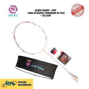 RAKET BADMINTON FELET BLOOM CHERRY+GRIP+SENAR ULTRAMAX TURBONANO 66 PLUS+TAS KAIN