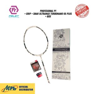 RAKET BADMINTON FELET PROFESIONAL P1+GRIP+SENAR ULTRAMAX TURBONANO 66 PLUS+BOX