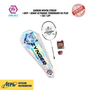 RAKET BADMINTON FELET CARBON WOVEN ZYNGER+GRIP+SENAR ULTRAMAX TURBONANO 66 PLUS+TAS 1 ZIP