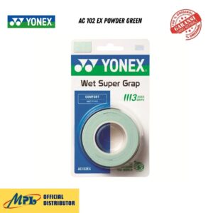 GRIP BADMINTON YONEX WET SUPER GRAP AC 102 EX POWDER GREEN