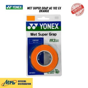 GRIP BADMINTON YONEX WET SUPER GRAP AC 102 EX ORANGE