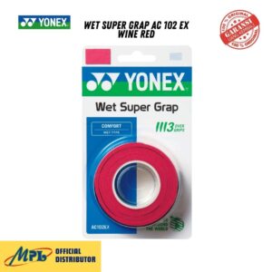 GRIP BADMINTON YONEX WET SUPER GRAP AC 102 EX WINE RED