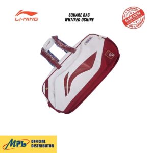 TAS BADMINTON RAKET LI-NING SQUARE BAG WHT/RED OCHIRE ABLW069-1