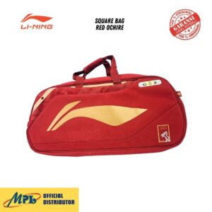 TAS BADMINTON RAKET LI-NING SQUARE BAG RED OCHIRE ABLW069-2