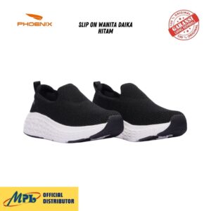 SEPATU RUNNING PHOENIX SLIP ON DAIKA HITAM