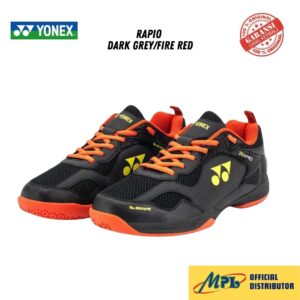 SEPATU BADMINTON YONEX RAPIO DARK GREY/FIRE RED