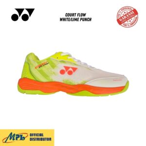 SEPATU BADMINTON YONEX COURT FLOW WHITE/LIME PUNCH