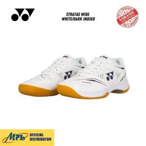SEPATU BADMINTON YONEX STRATAS WIDE WHITE/DARK INDIGO