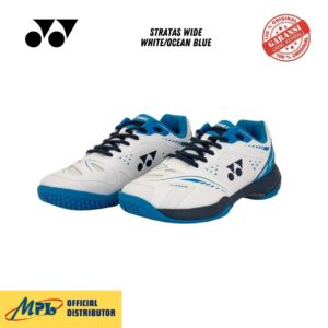 SEPATU BADMINTON YONEX STRATAS WIDE WHITE/OCEAN BLUE
