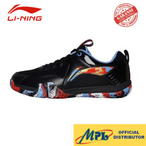 SEPATU BADMINTON LI-NING SAGA LITE 9 BLK/BLUE/GLD/RED 027-2