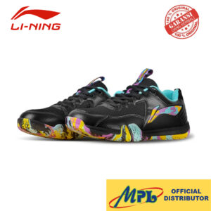 SEPATU BADMINTON LI-NING SAGA LITE 9 BLK/PURPLE/YLW/S.BLU 027-8
