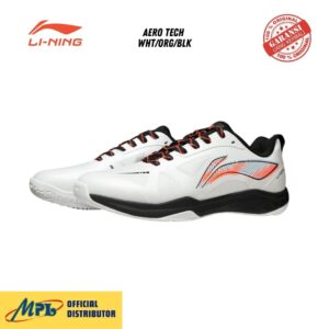 SEPATU BADMINTON LI-NING AERO TECH WHT/ORG/BLK AYTW023-2