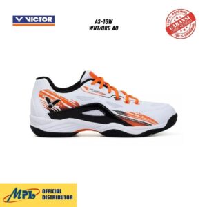 SEPATU BADMINTON VICTOR AS-16W+ WHT/ORG AO