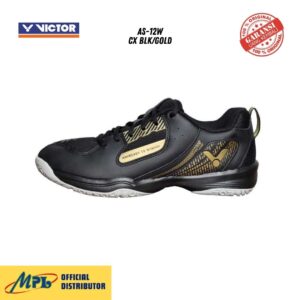 SEPATU BADMINTON VICTOR AS-12W+ CX BLK/GOLD