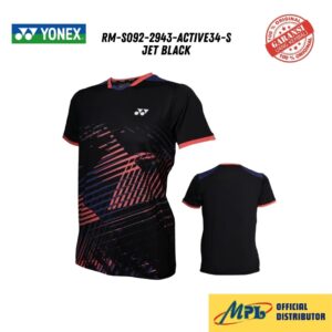T-SHIRT TANGAN PENDEK YONEX RM-S092-2943-ACTIVE34-S JET BLACK