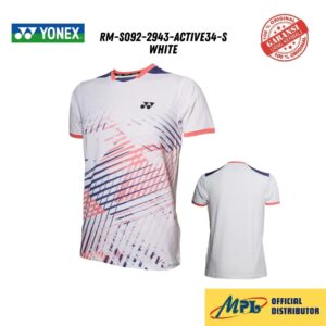 T-SHIRT TANGAN PENDEK YONEX RM-S092-2943-ACTIVE34-S WHITE