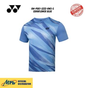 T-SHIRT TANGAN PENDEK YONEX RM-P061-3222-RW3-S CORNFLOWER BLUE