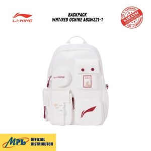 TAS RANSEL LI-NING BACKPACK WHT/RED OCHIRE ABSW321-1